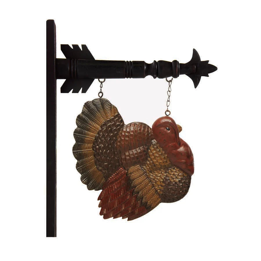 Decorative metal wall hook with a rooster design on a white background