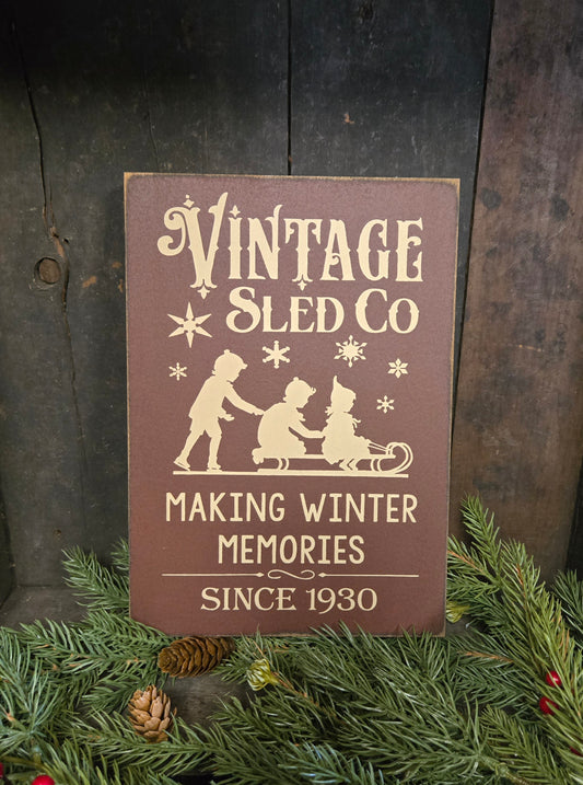 Vintage Sled Company Wood Sign
