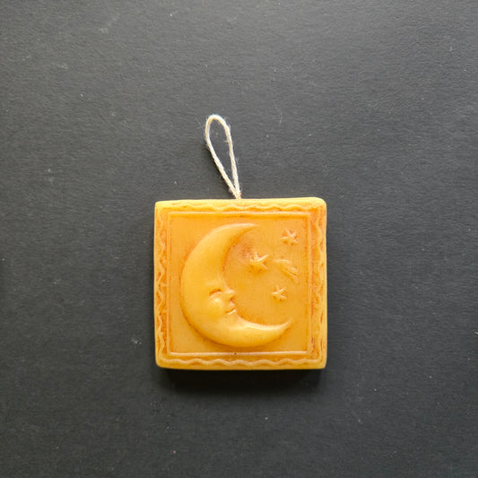 Small Moon Square Beeswax Ornament