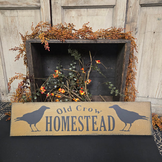 Old Crow Homestead Wood Sign