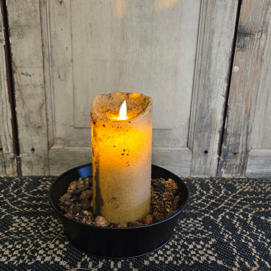 Moving Flame Pillar Candle-Lemon 3×6