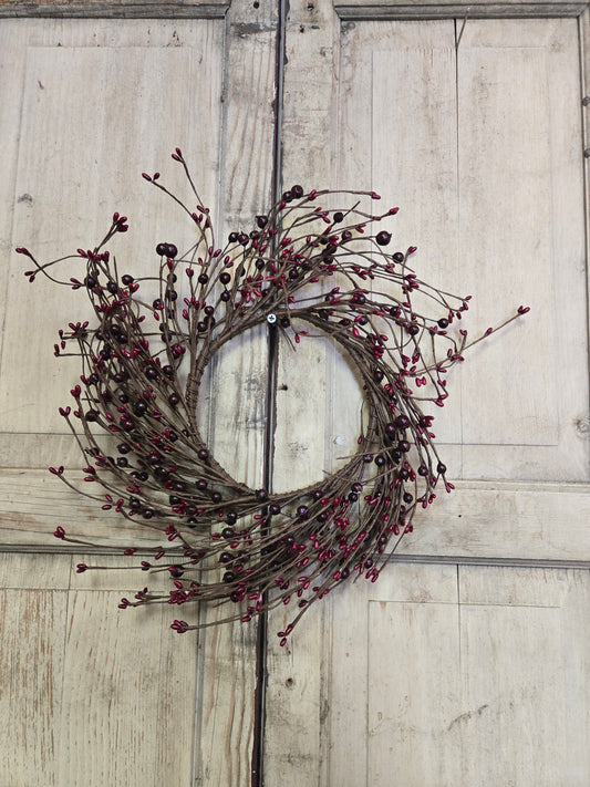 12" Burgundy Mixed Berry Wreath
