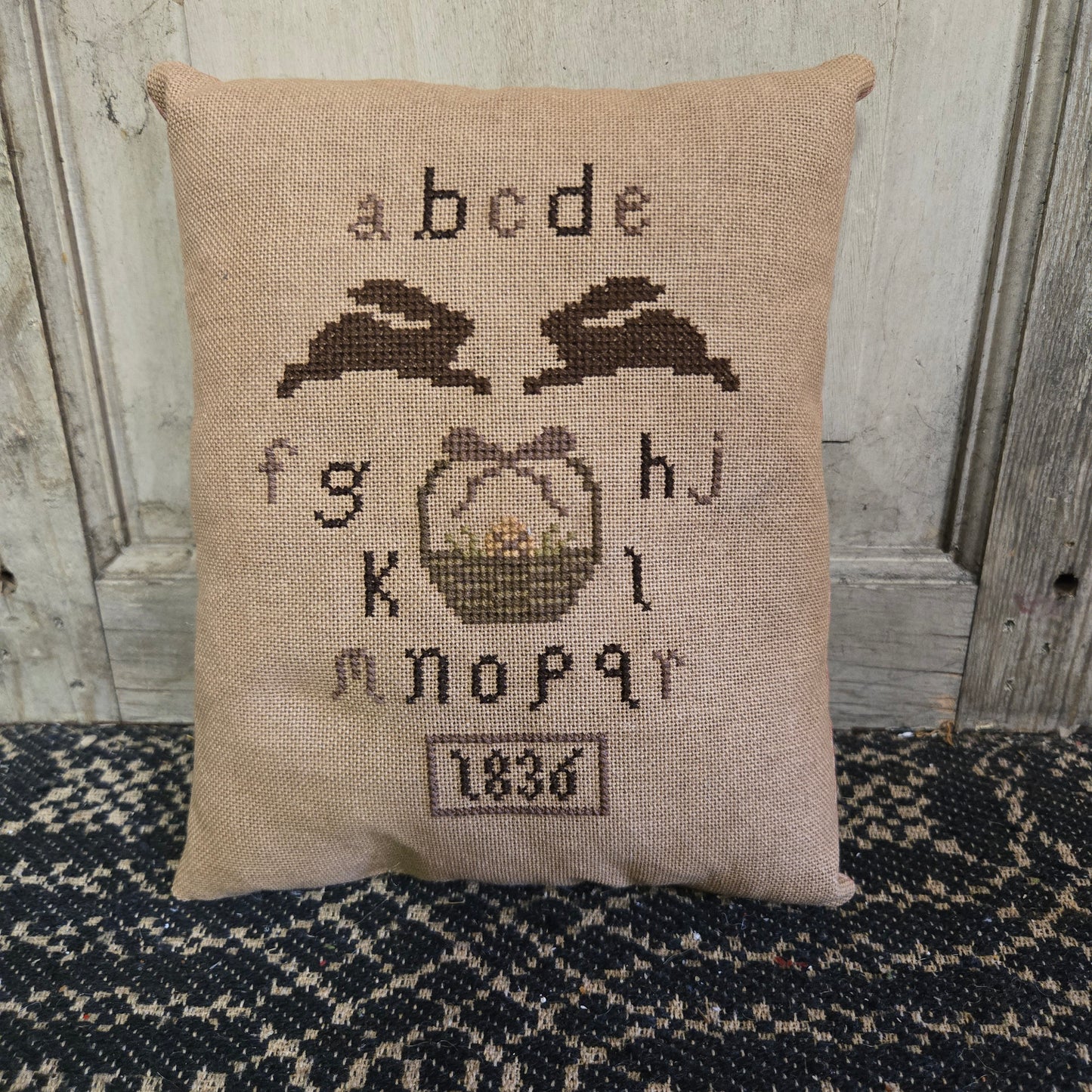 Collection of Primitive Spring Cross Stitch Pillows