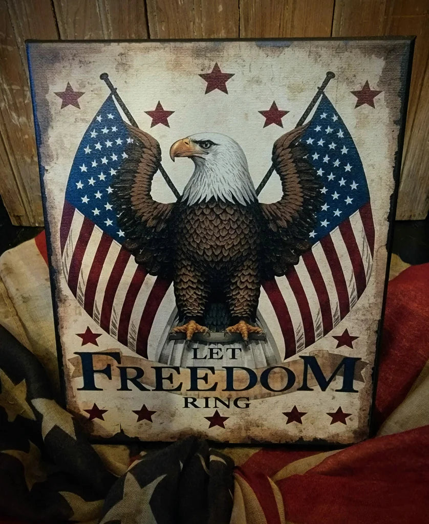 Patriotic Let Freedom Ring Eagle Canvas Print