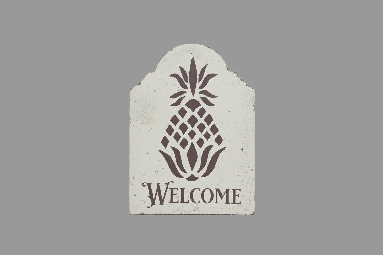 Welcome Pineapple Primitive Wood Sign