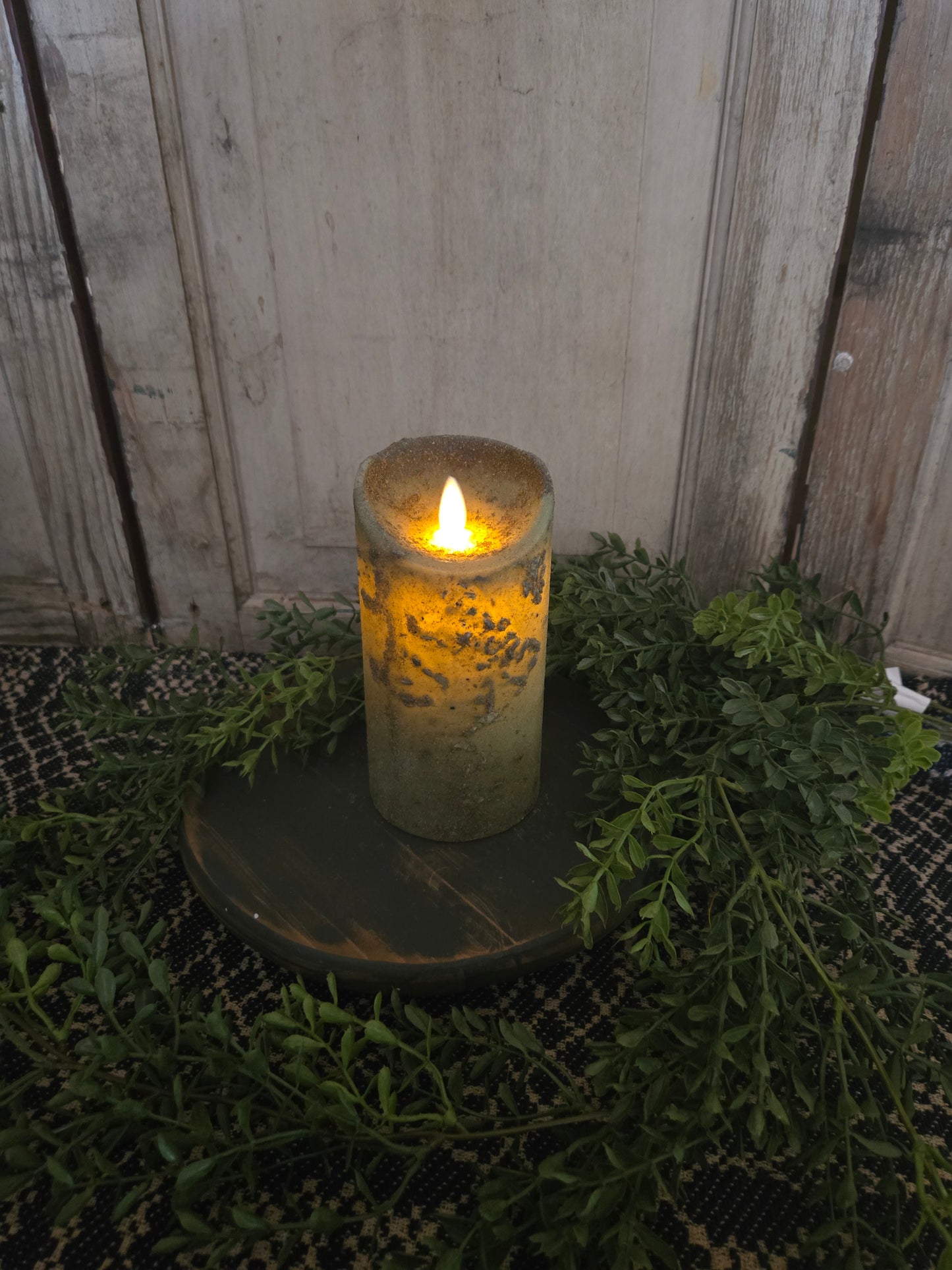 Moving Flame Pillar Candle-Herb 3×6