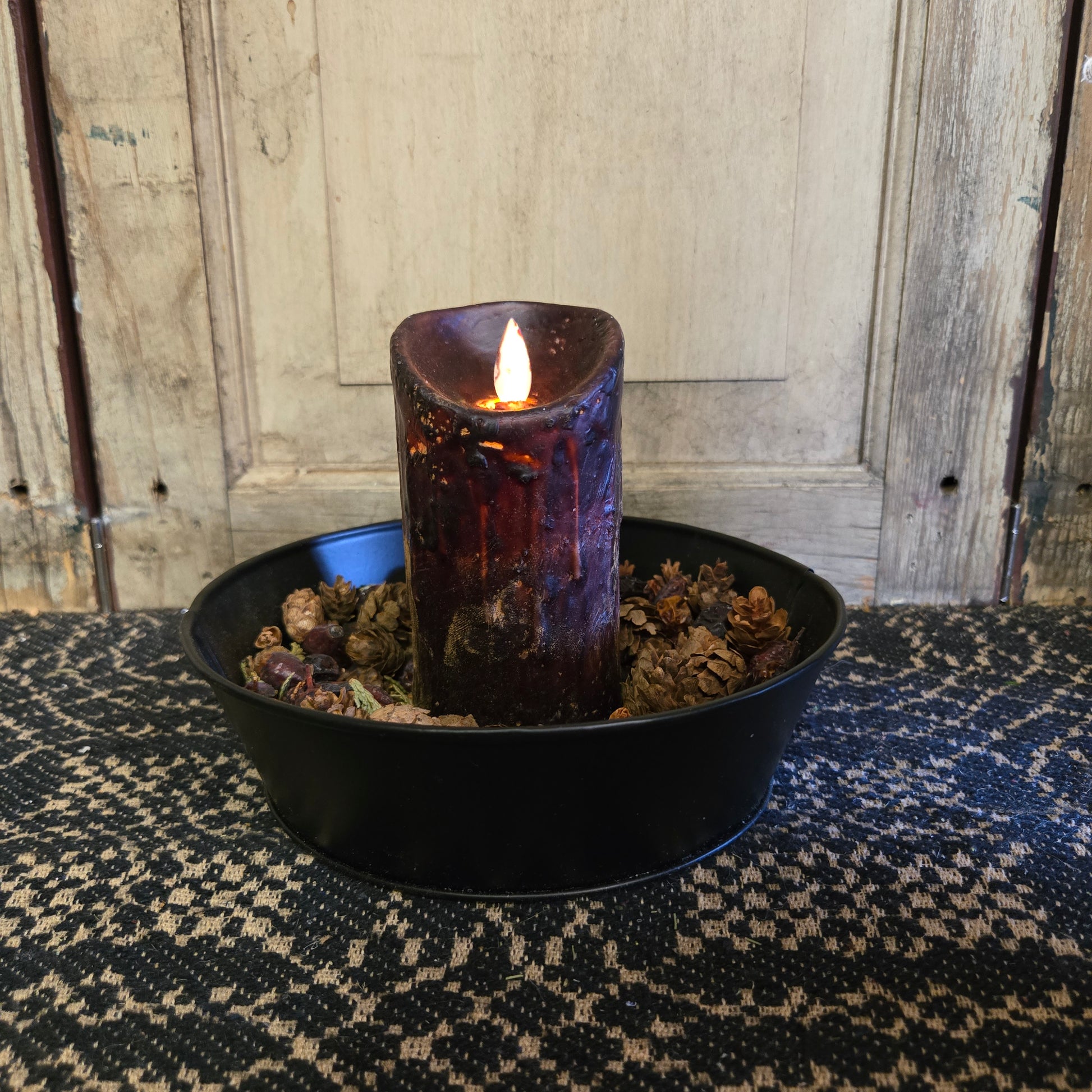2" x 4" Moving Flame Pillar Black