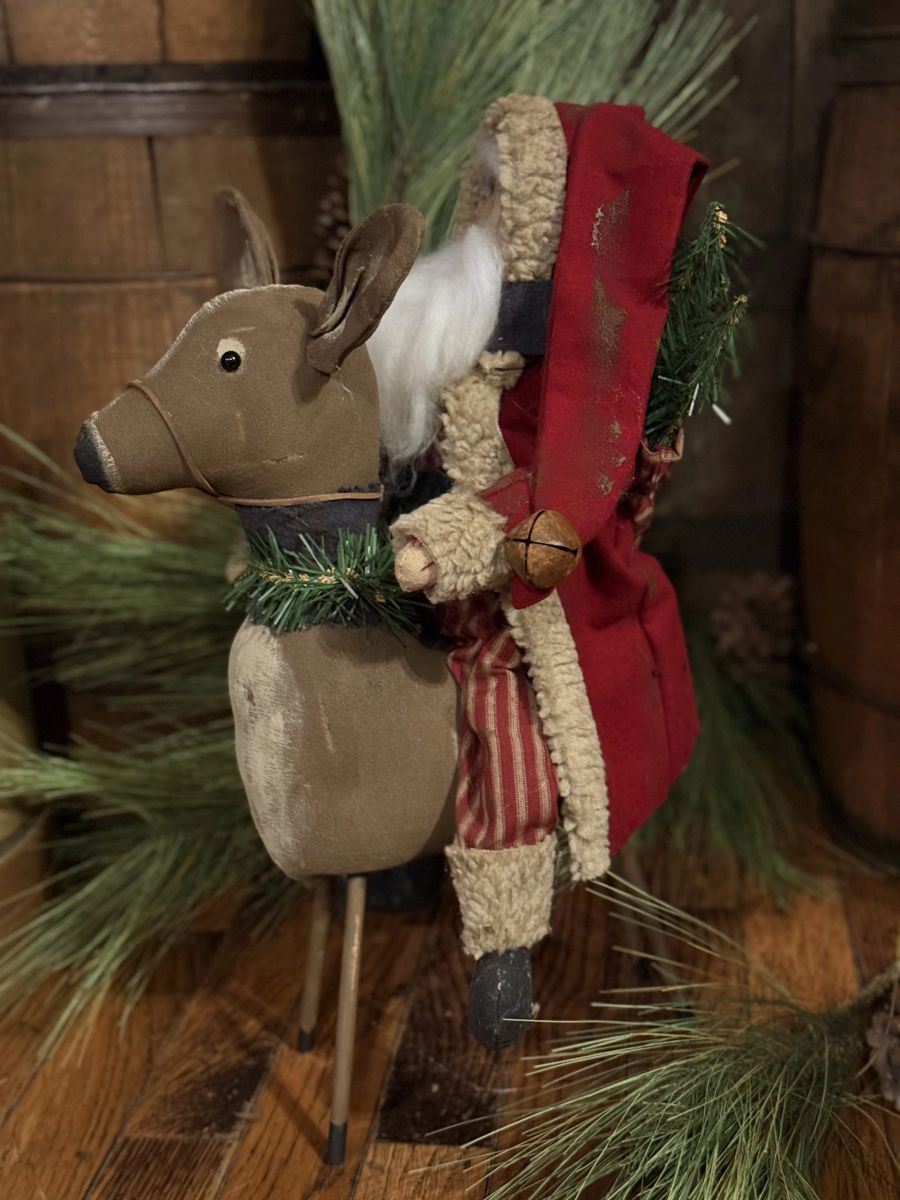 Primitive Santa on Deer