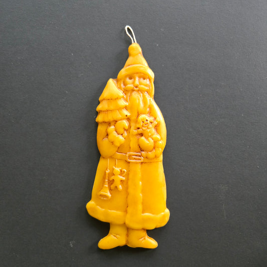 Santa Bringing Toys Beeswax Ornament