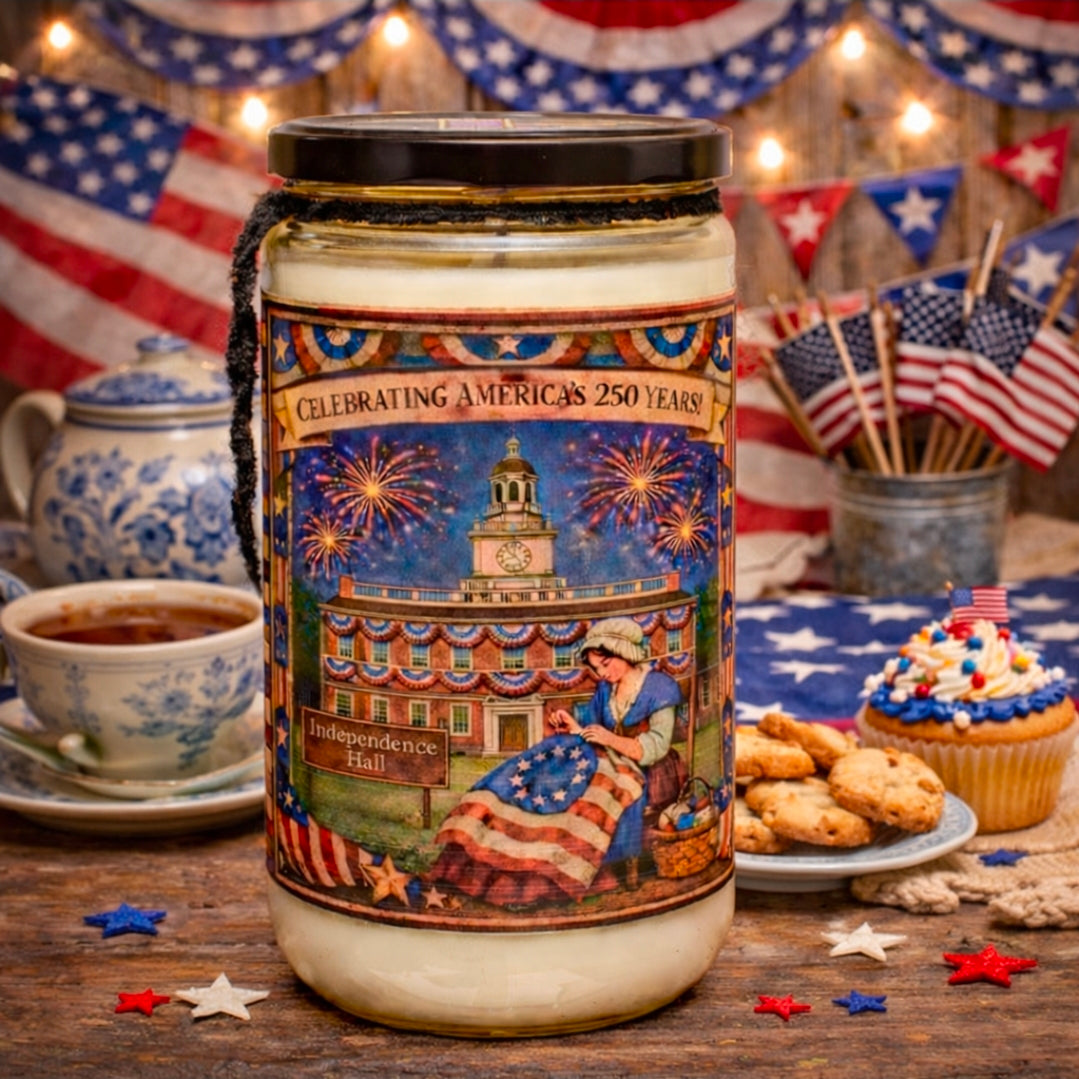 Liberty Tea and Birthday Biscuits Mason Jar Candle 28 Ounce