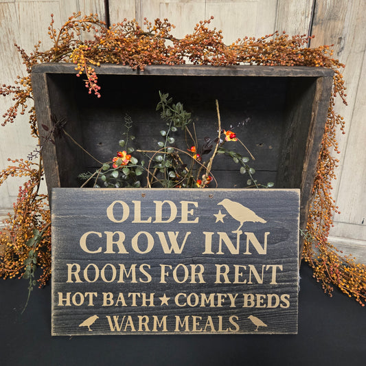 Olde Crow Inn Wood Sign