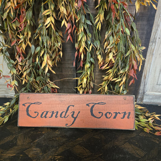 Candy Corn Primitive Wood Sign