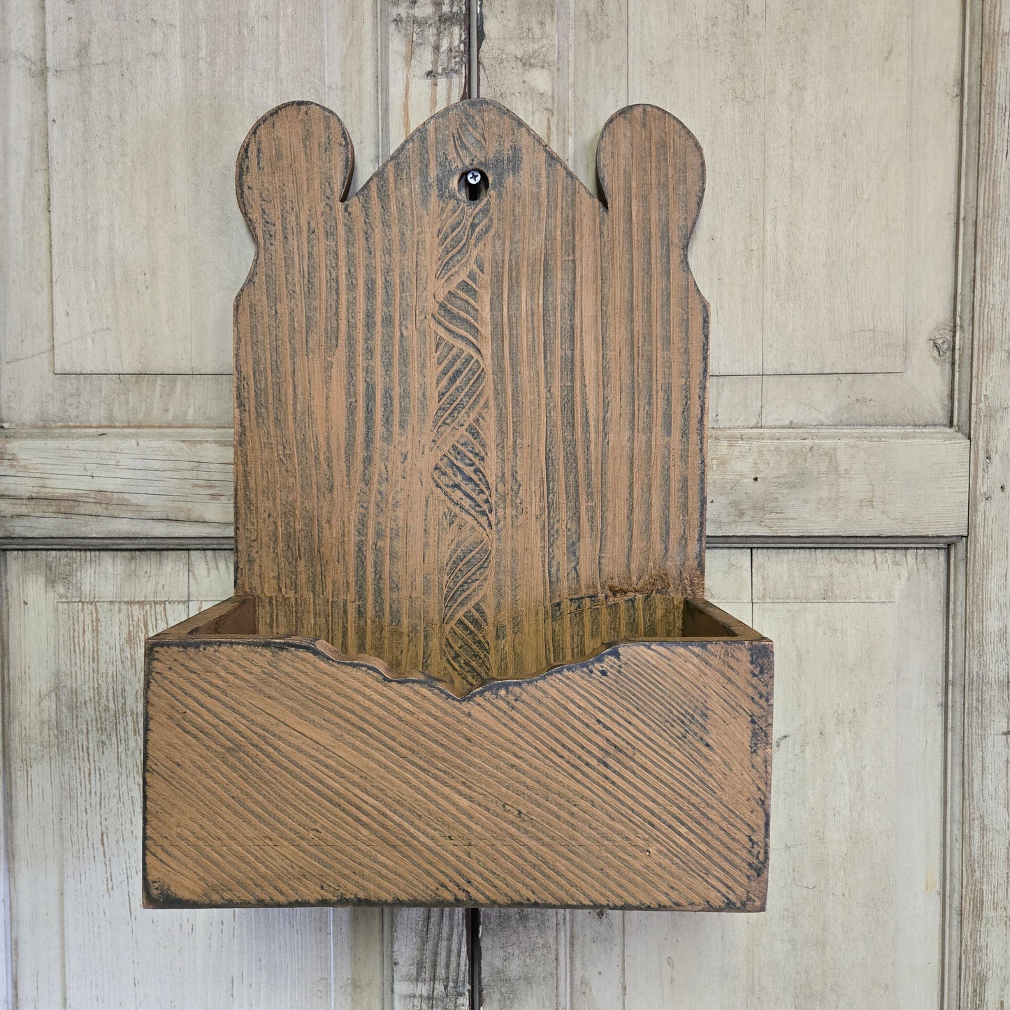 Collection of Primitive Combed Tall Wall Boxes