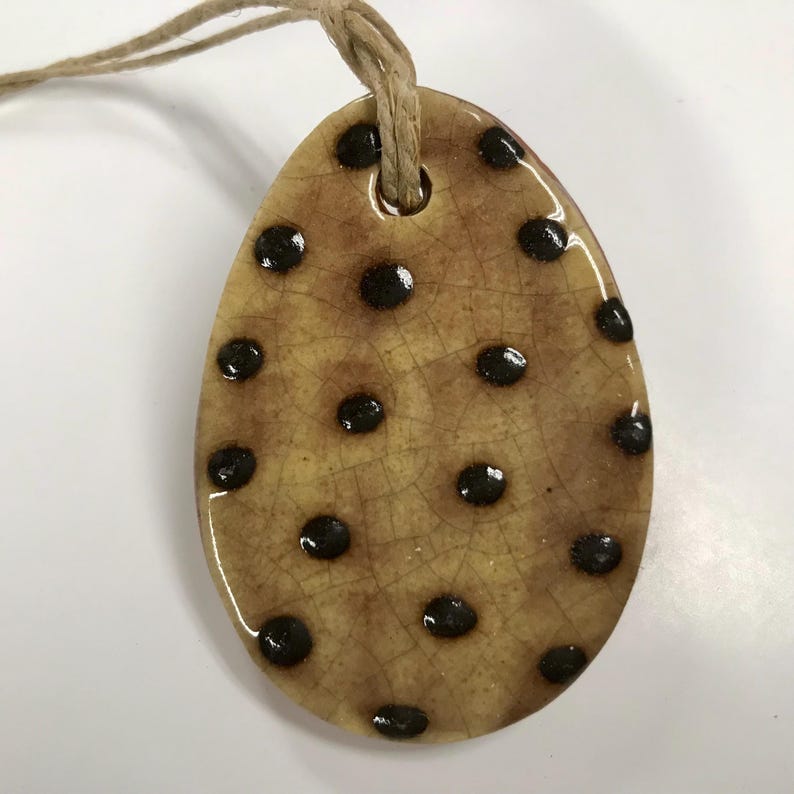 Spotted Egg Redware Ornament