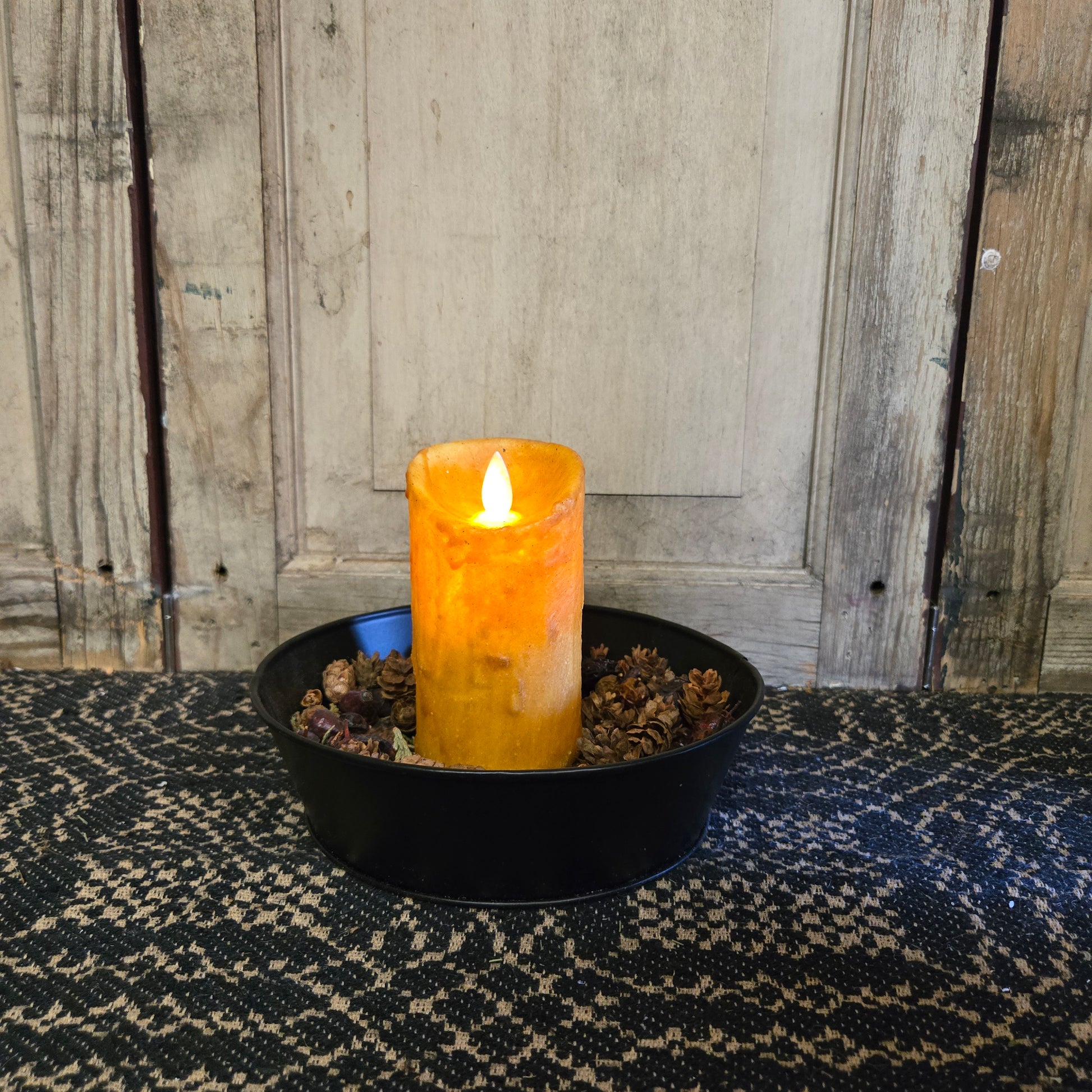 2" x 4" Moving Flame Pillar Mustard