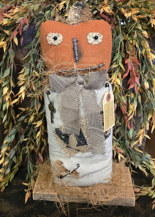 Pumpkin Man with Tan Scarf