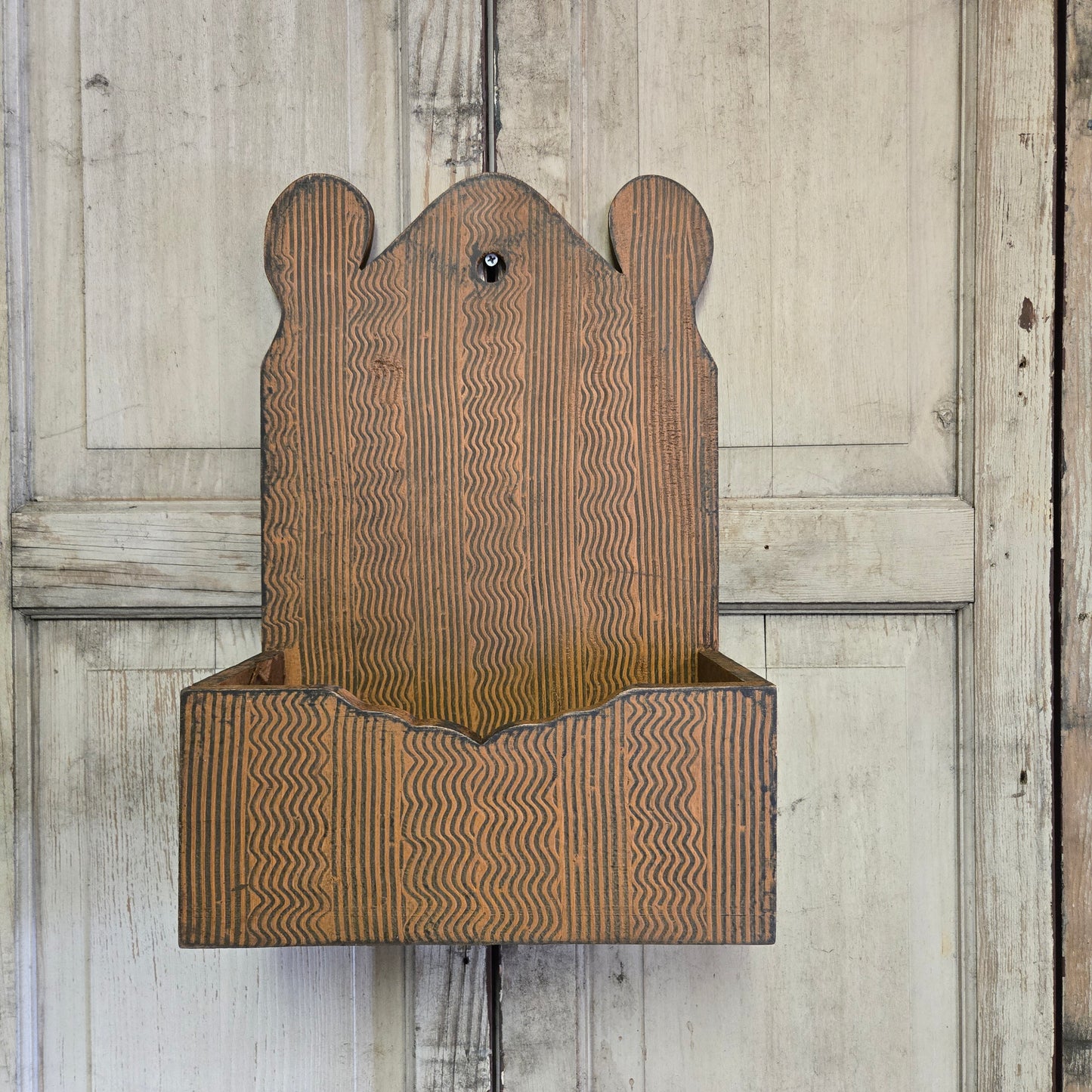 Collection of Primitive Combed Tall Wall Boxes