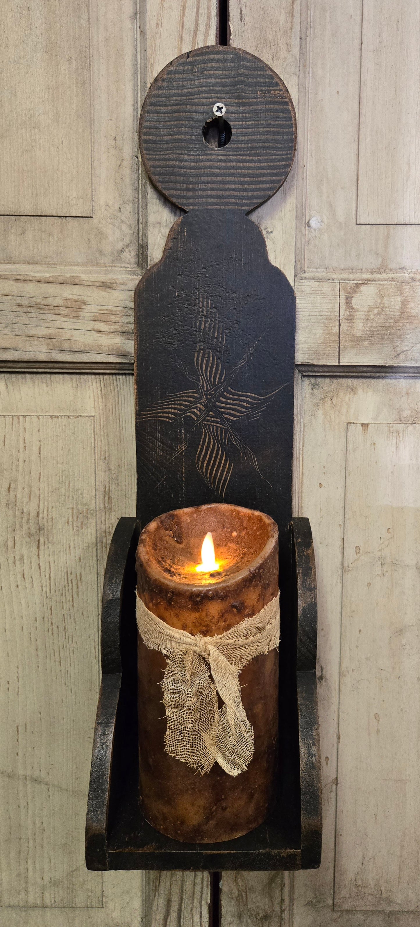 Collection of Combed Wooden Sconces