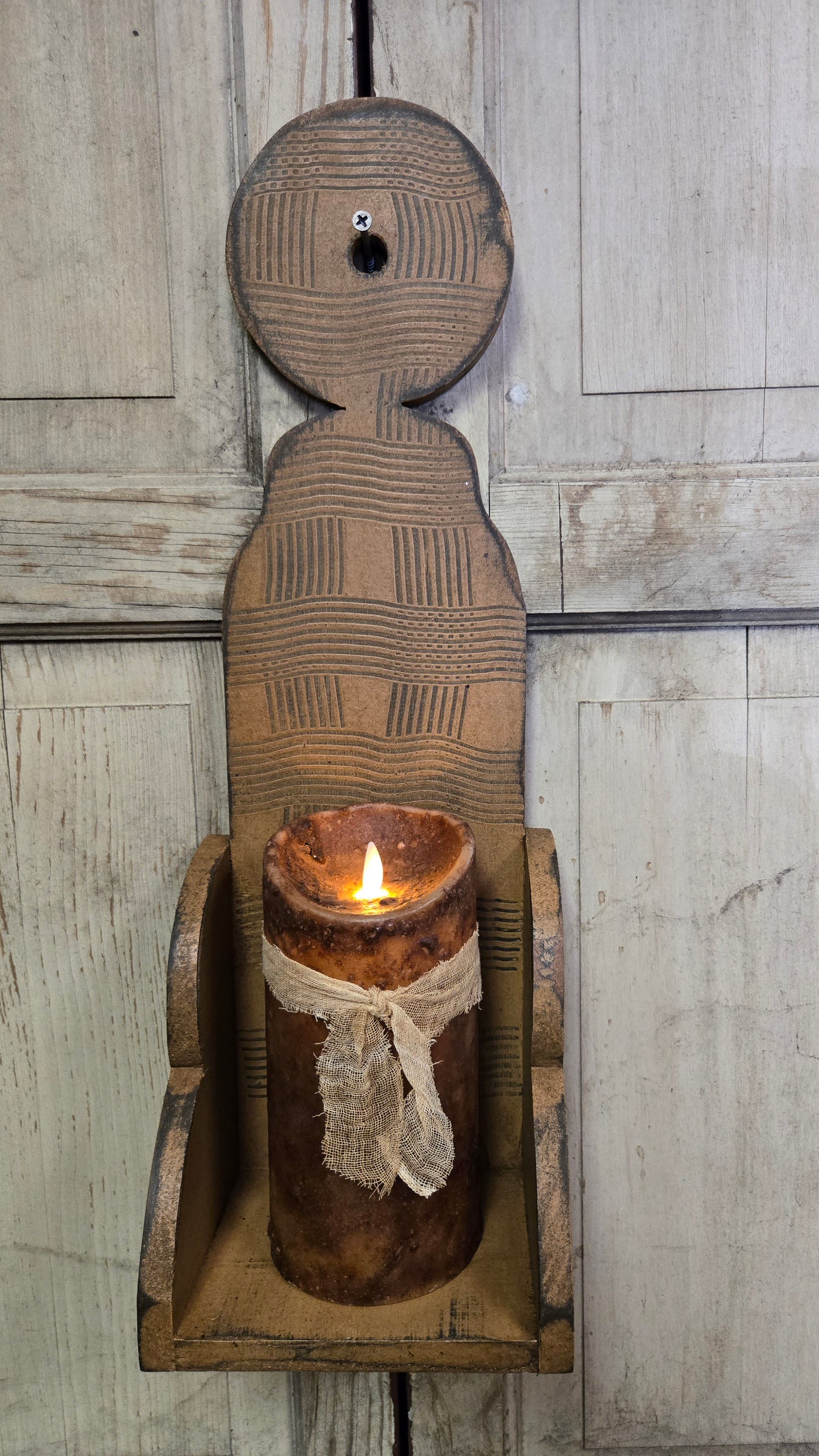 Collection of Combed Wooden Sconces