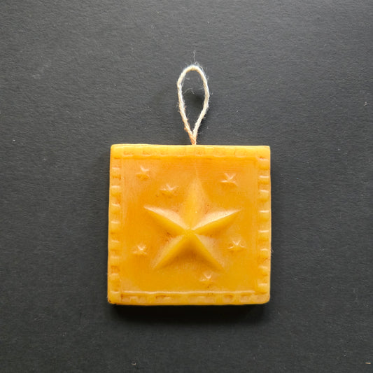 Small Star Square Beeswax Ornament