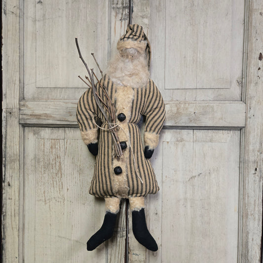 Santa with Sticks and Black Ticking Outfit
