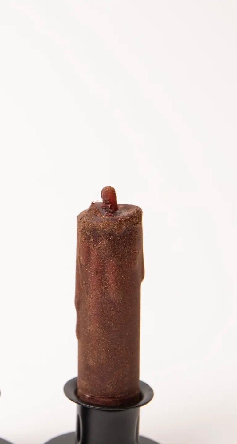 Primitive Brown LED Timer Taper Candle