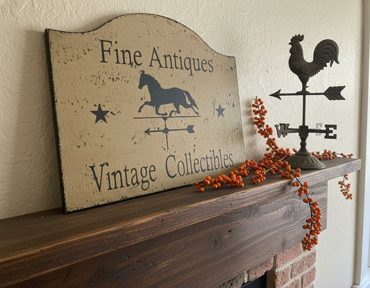 Fine Antiques Vintage Collectibles Primitive Wood Sign