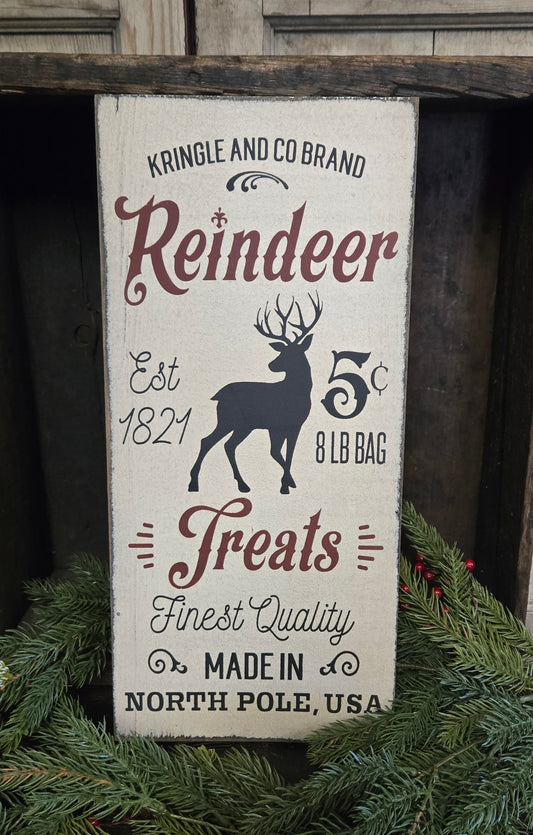 Reindeer Treats Wood Sign