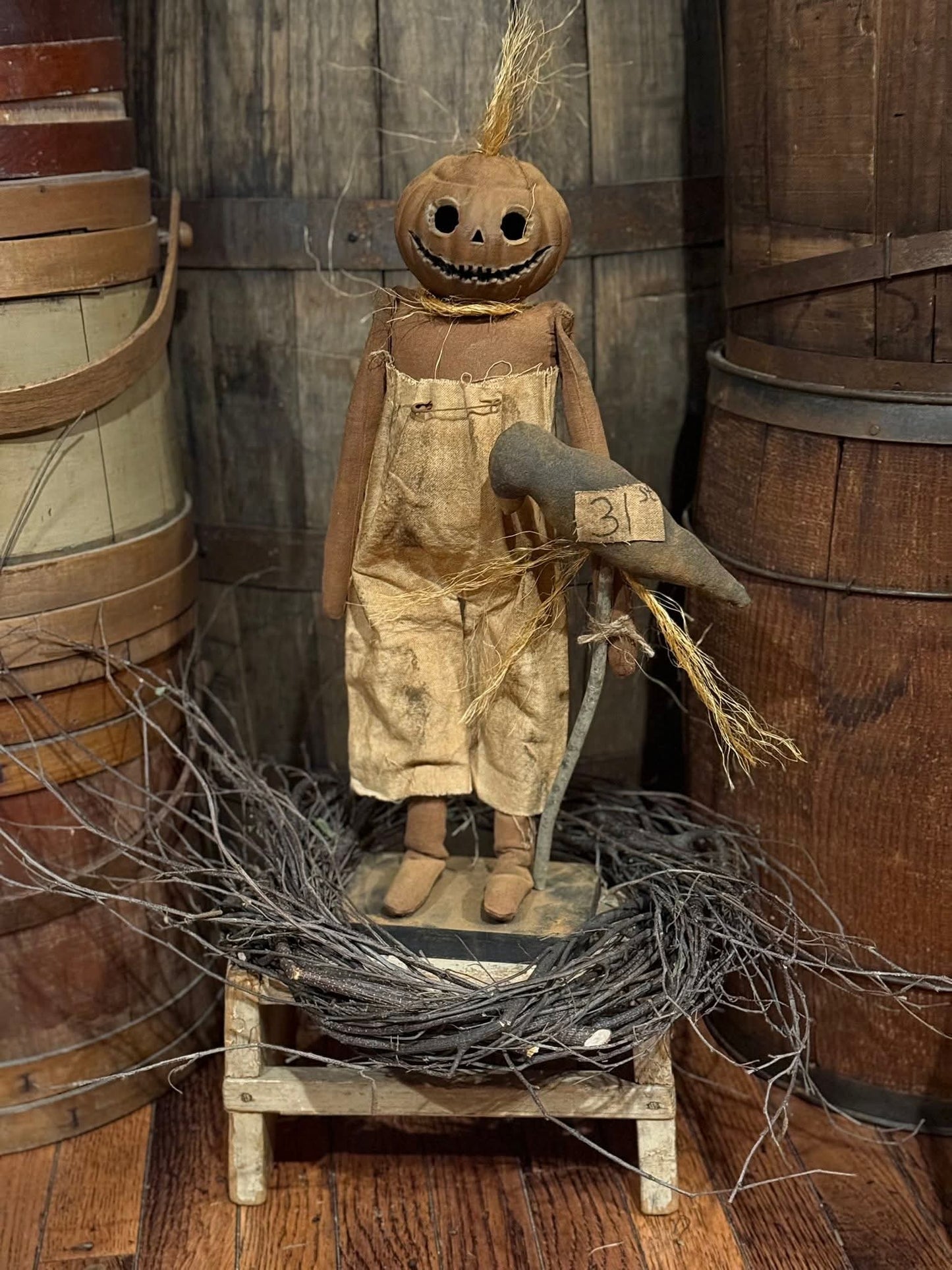 Primitive Jack-O Pumpkin Man