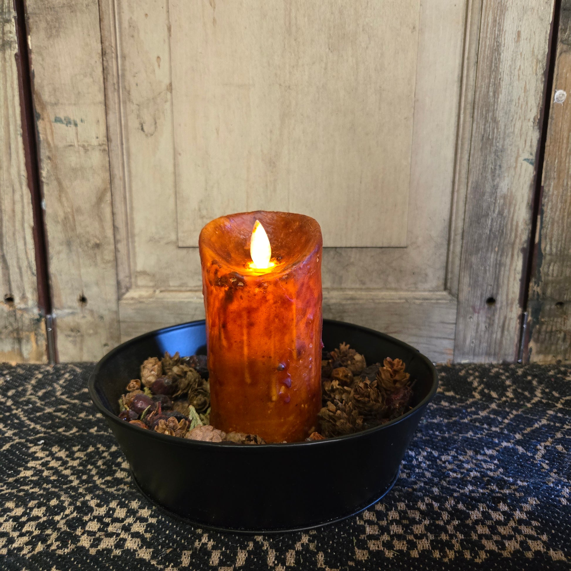 2" x 4" Moving Flame Pillar Burnt Orange