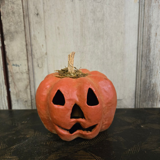 Medium Round Carved Pumpkin Orange