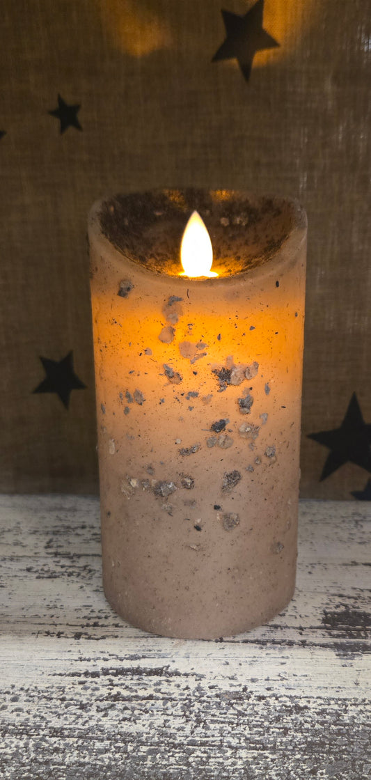 Moving Flame Pillar Candle Cream 3×6