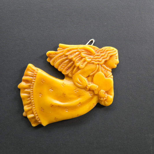 Angel with Heart Beeswax Ornament