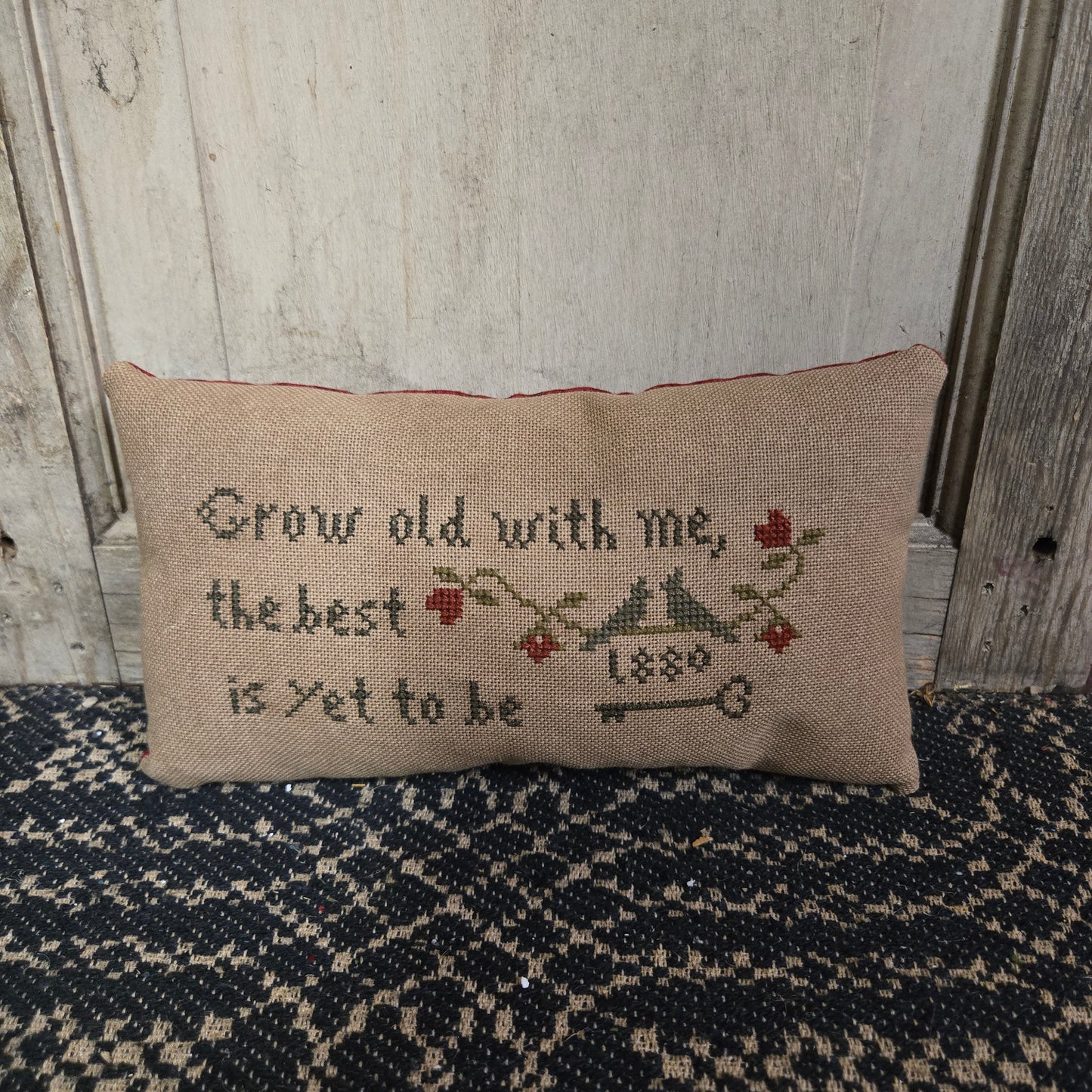Collection of Primitive Spring Cross Stitch Pillows