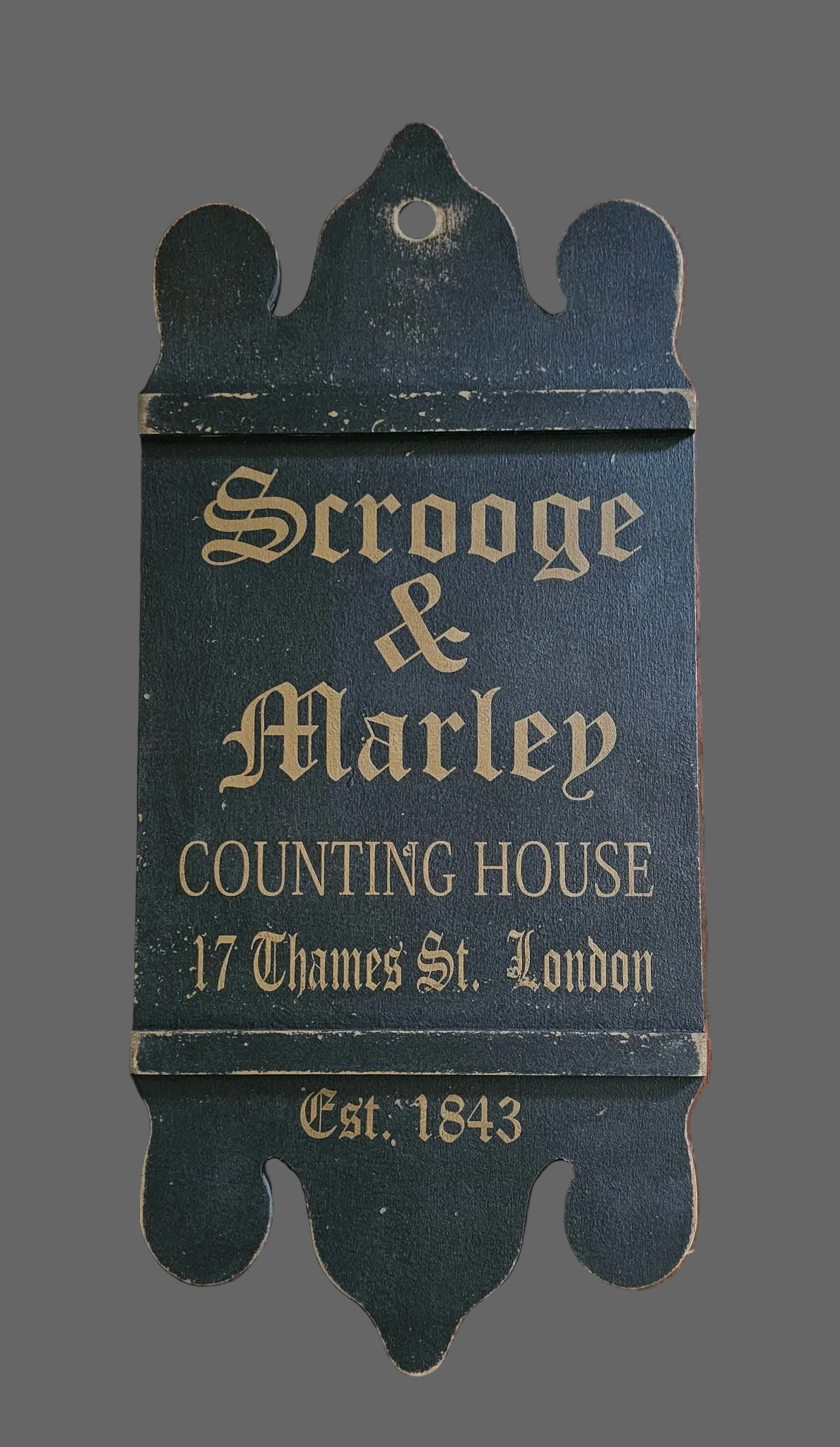 Scrooge and Marley Primitive Wood Sign