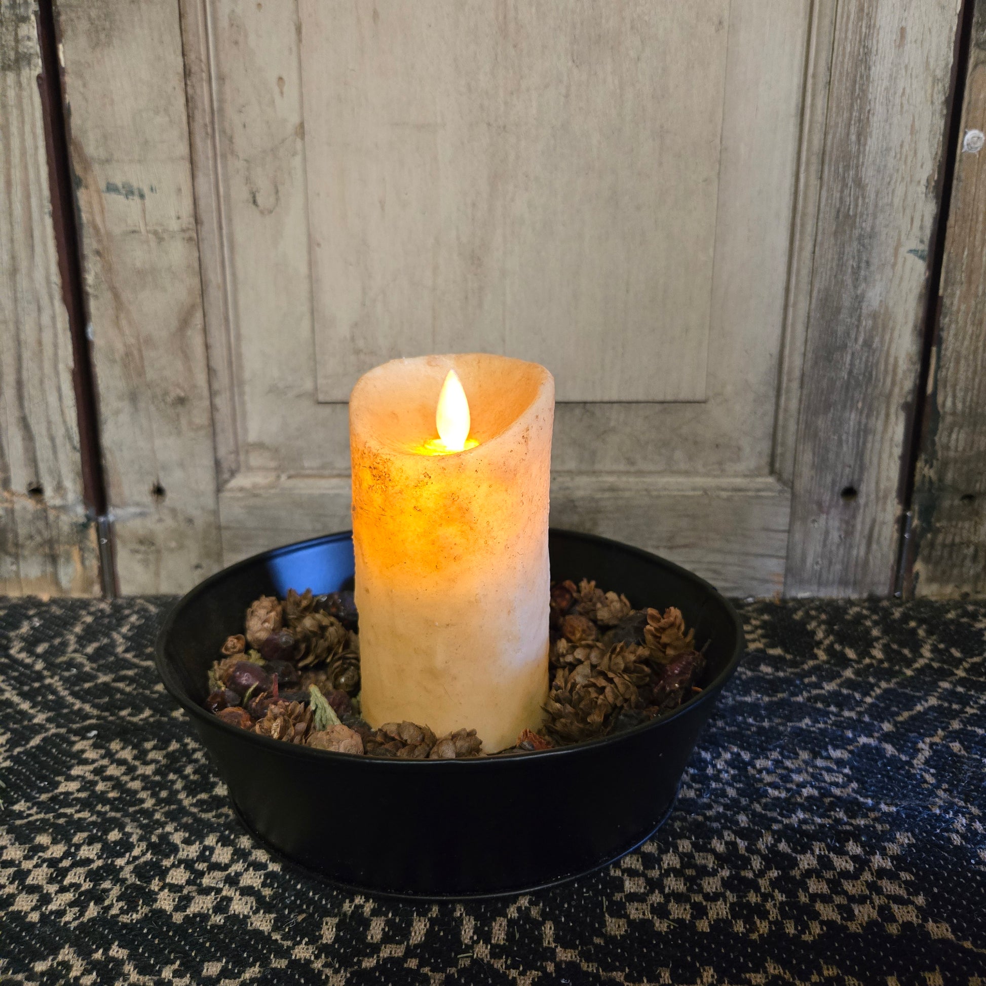 2" x 4" Moving Flame Pillar Burnt Ivory