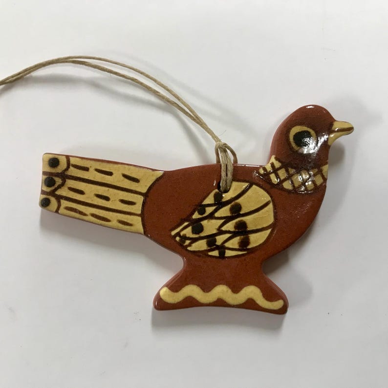 Bird Redware Ornament