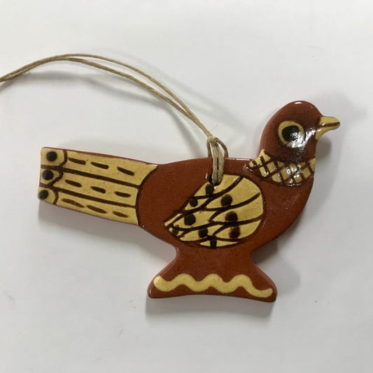 Bird Redware Ornament
