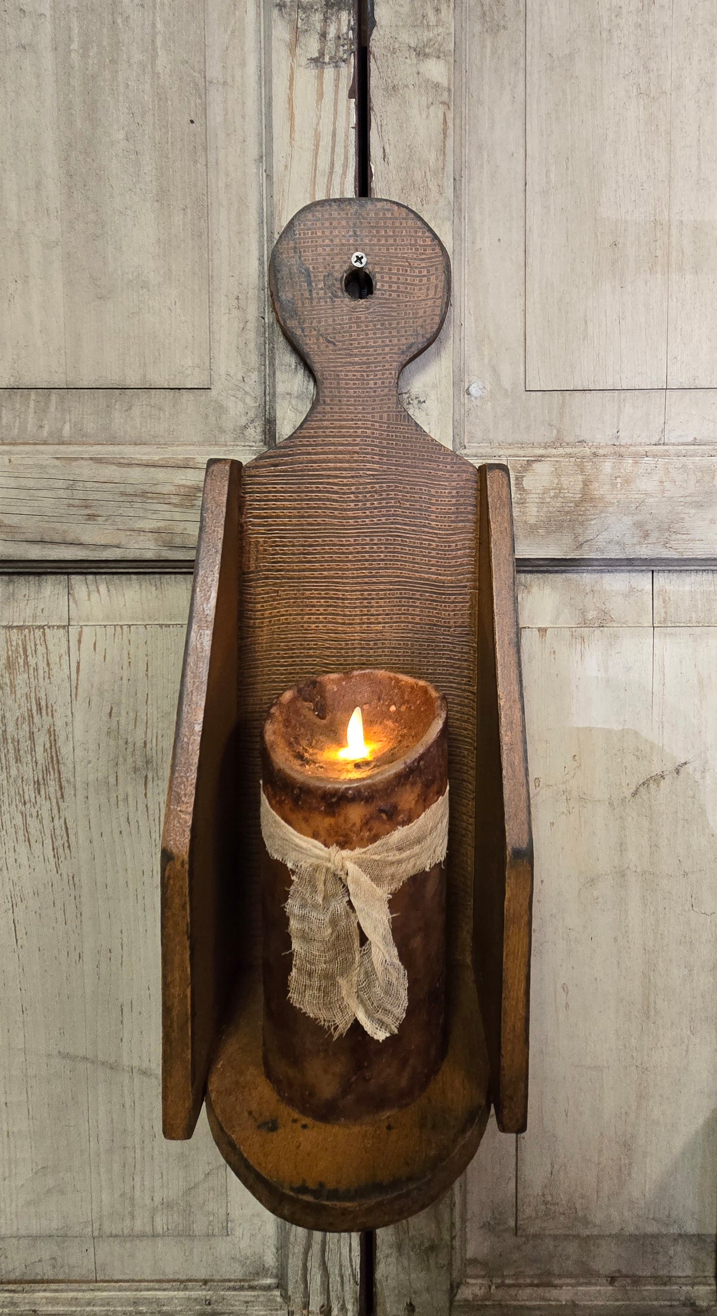 Collection of Combed Wooden Sconces