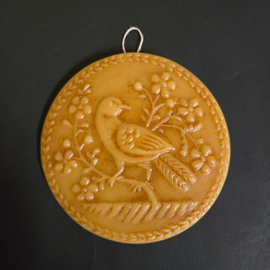 Round Distelfink Beeswax Ornament