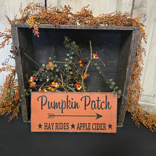 Pumpkin Patch Hayrides Apple Cider Sign