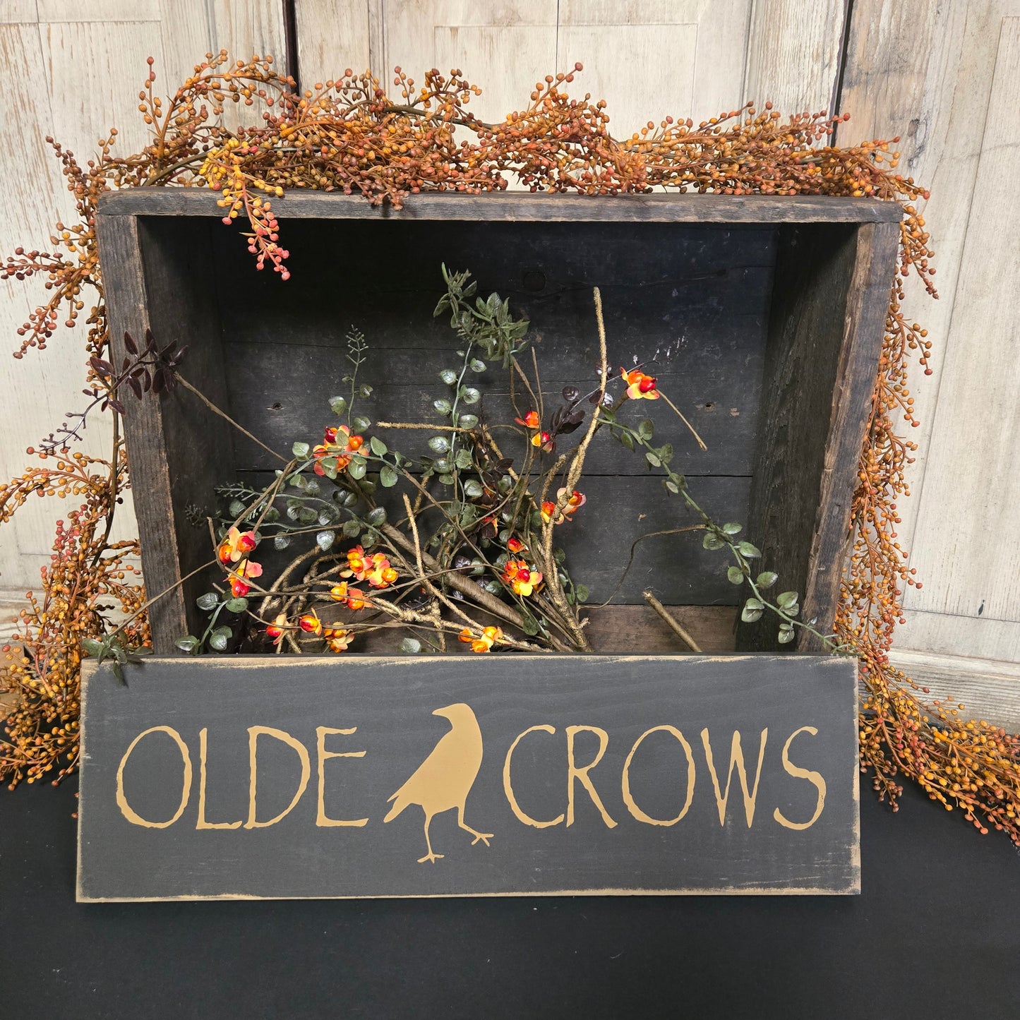 Primitive Olde Crows Sign
