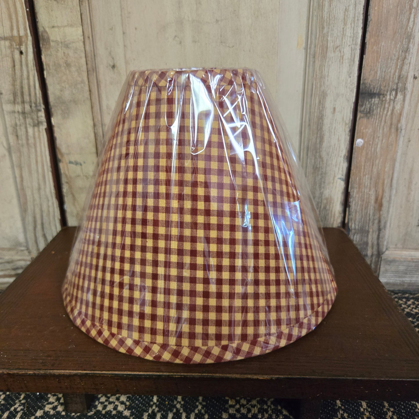 10" Red Small Check Lampshade