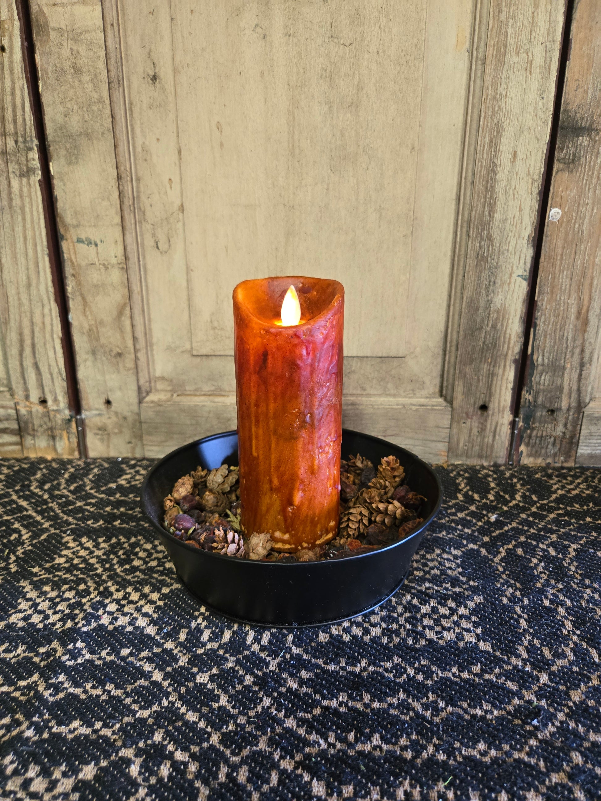 2" x 6" Moving Flame Pillar Burnt Orange
