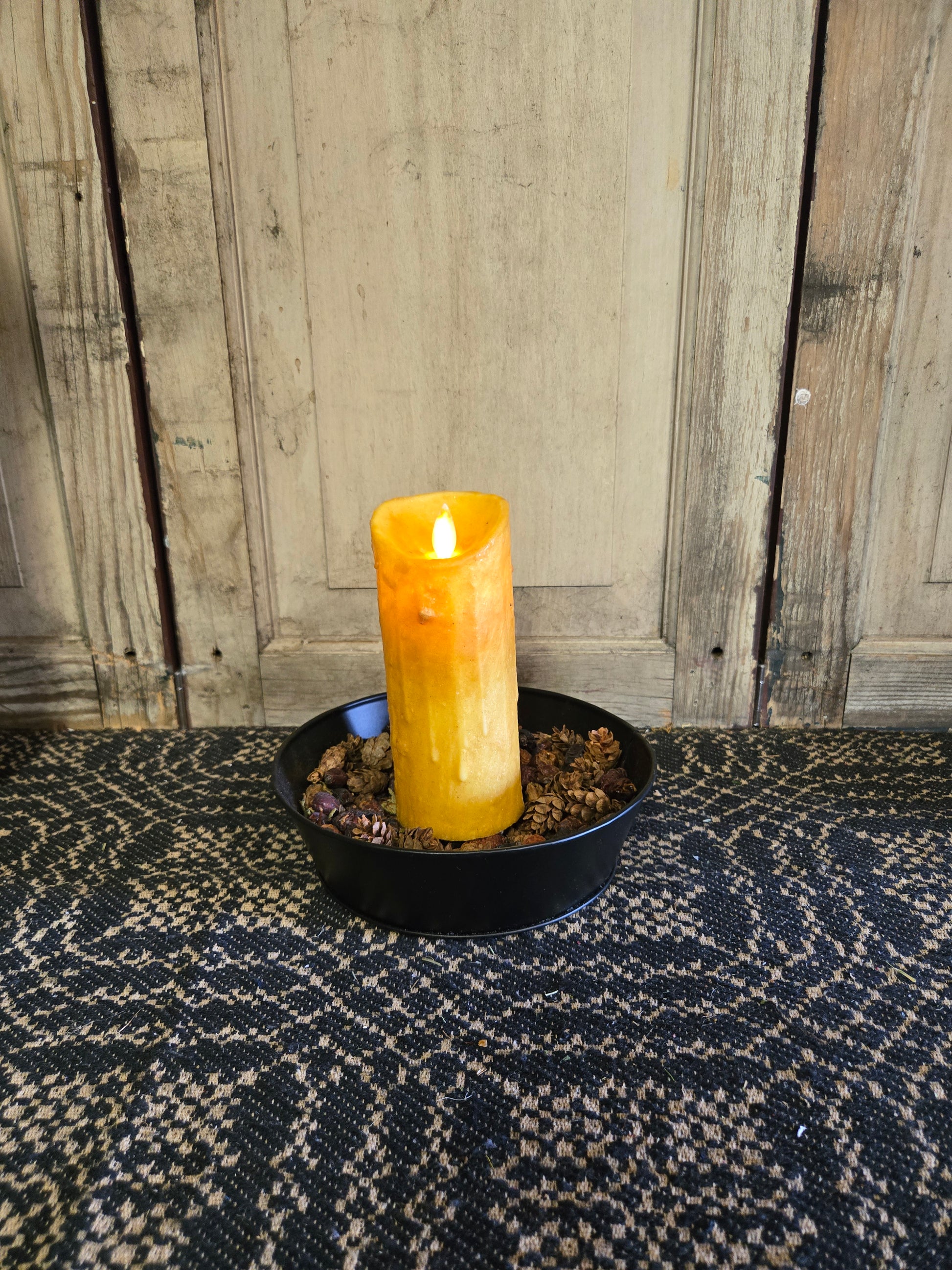2" x 6" Moving Flame Pillar Mustard
