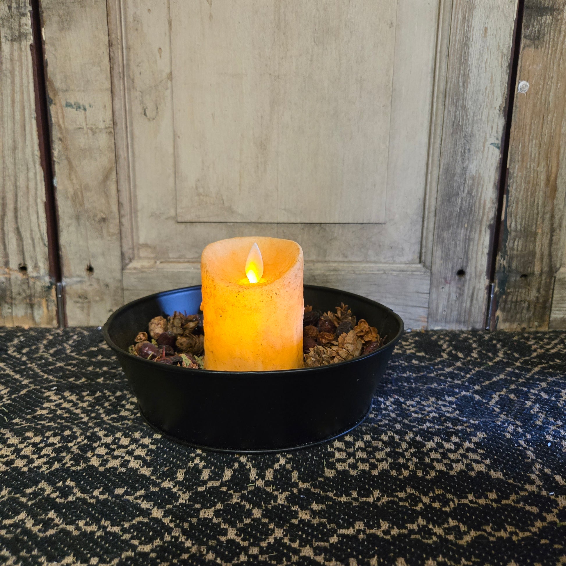 2" x 3" Moving Flame Pillar Burnt Ivory