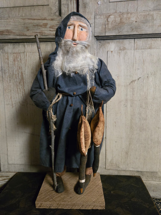 Primitive Thanksgiving Clay Faced Santa