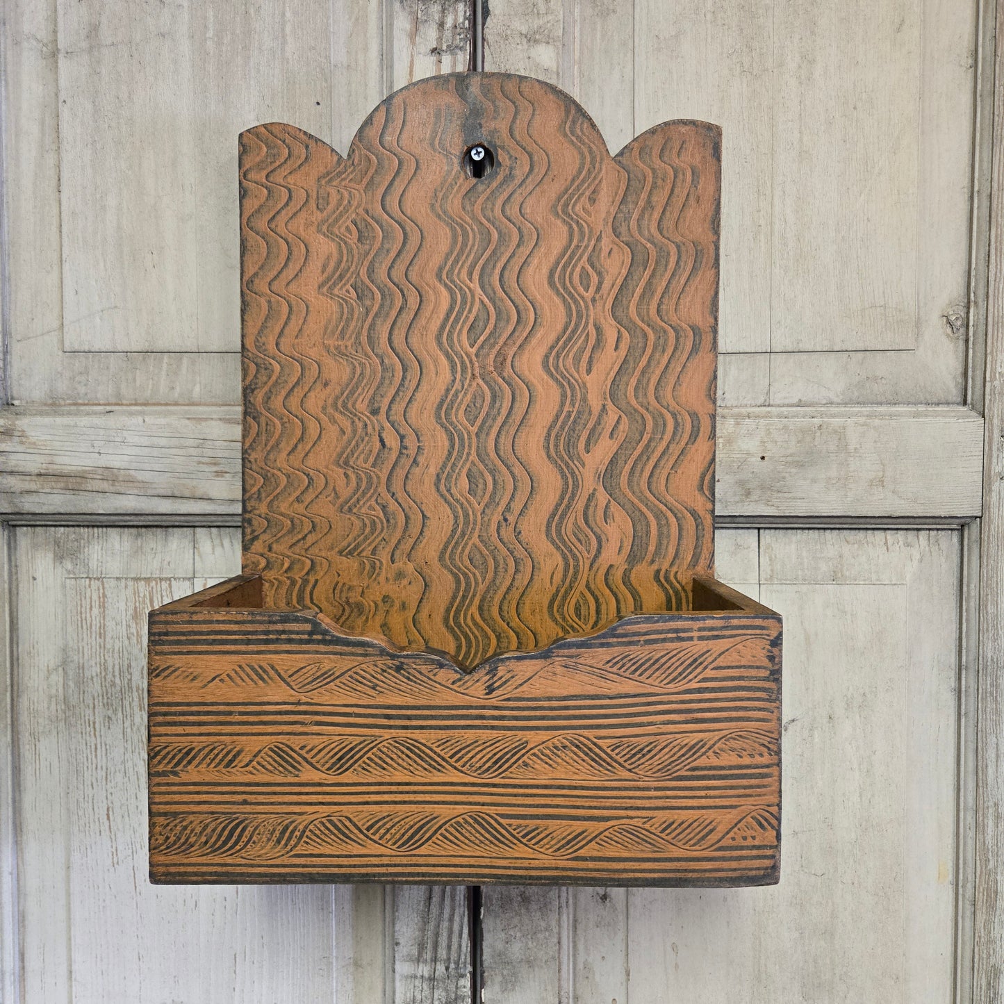 Collection of Primitive Combed Tall Wall Boxes
