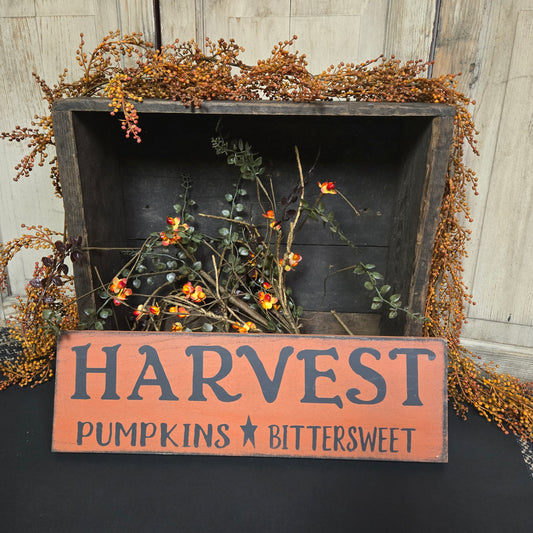 Harvest Pumpkins Bittersweet Sign