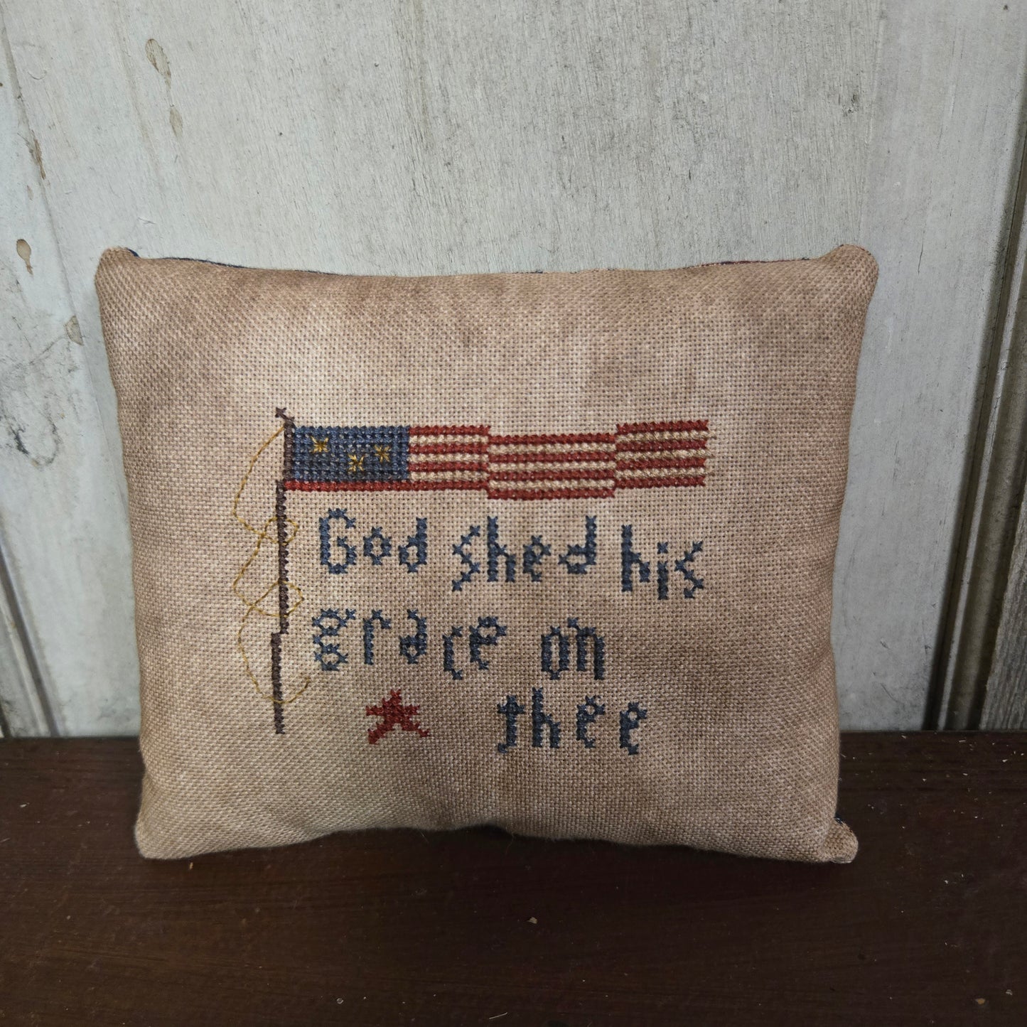 Collection of Primitive Summer and Americana Cross Stitch Pillows